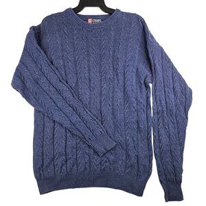 90s Chaps Ralph Lauren Large Linen Cotton Cable Knit Sweater Mens Vintage Preppy